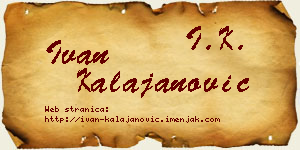 Ivan Kalajanović vizit kartica